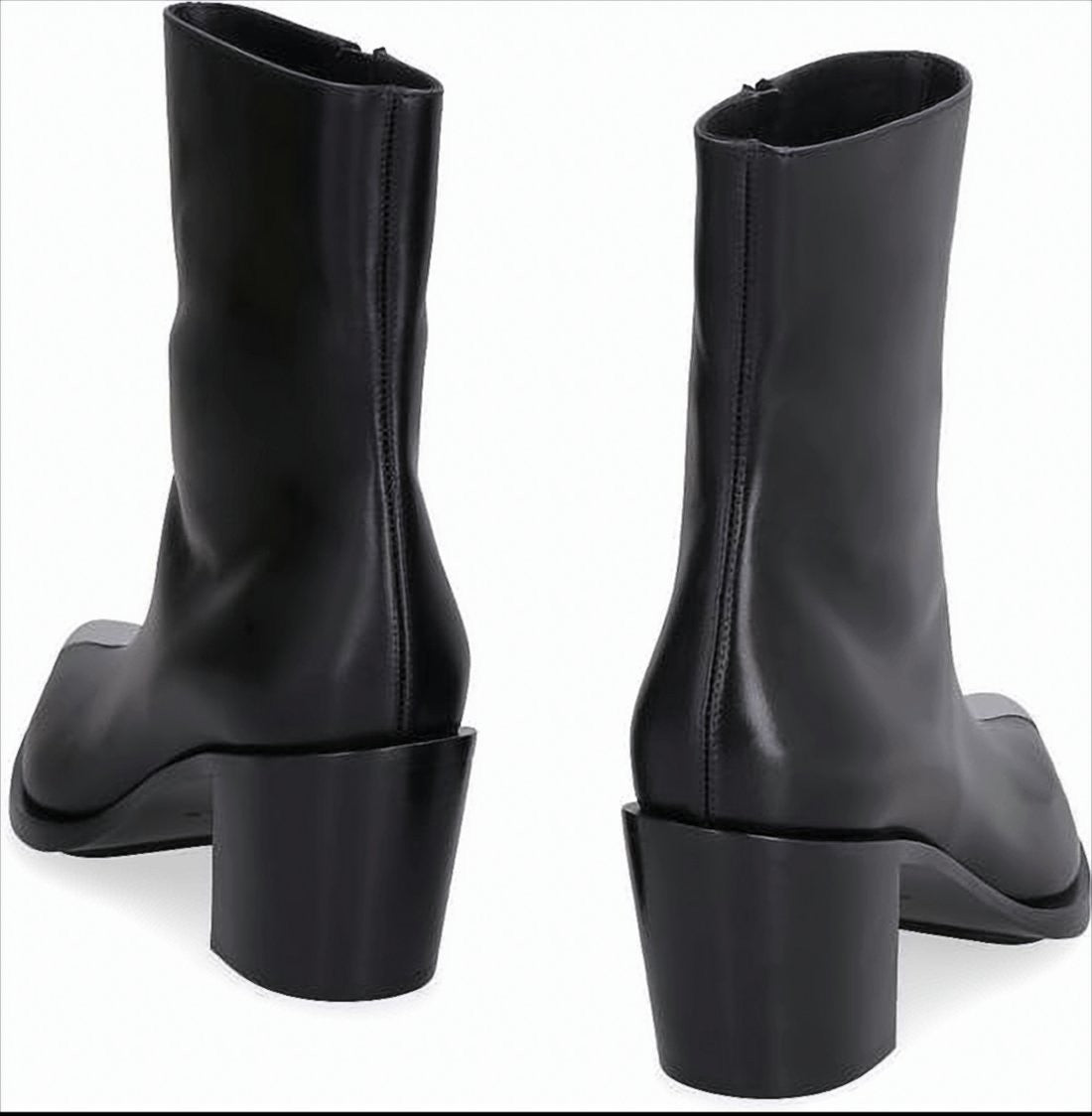 Black Leather Ankle Boots