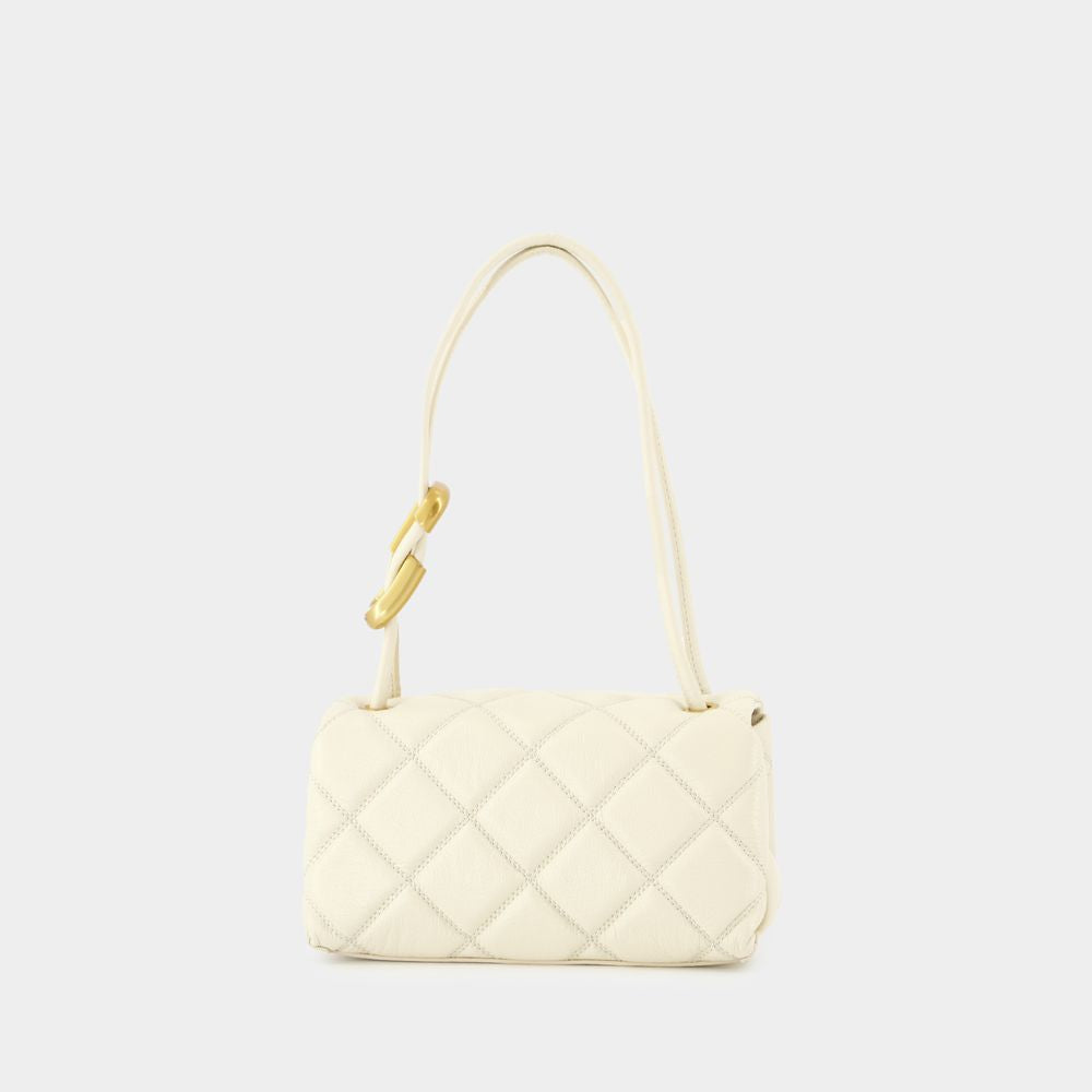 The Mini Dual Chain Shoulder Bag - Leather - White