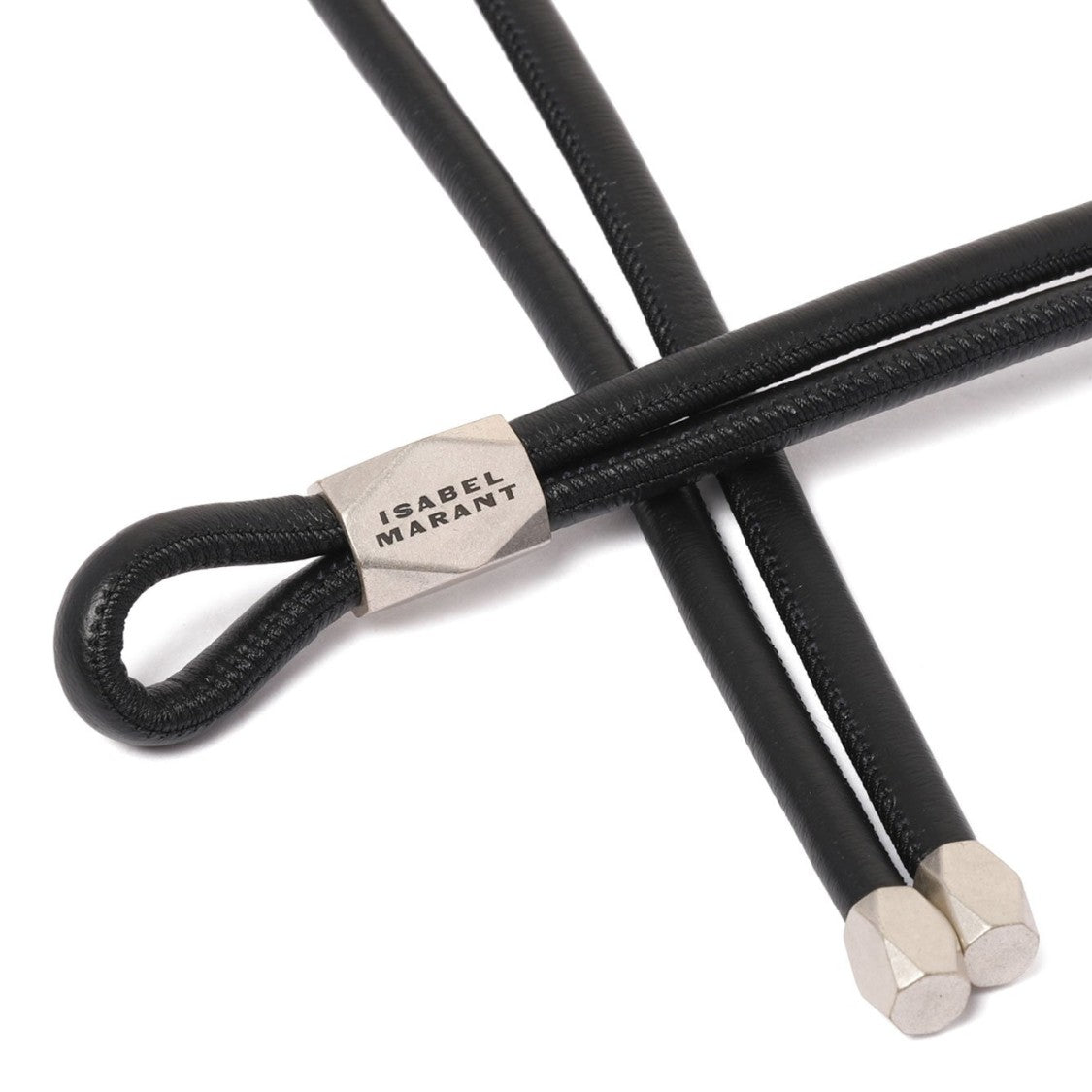 Minimalist Double-Strap Black Lambskin Belt