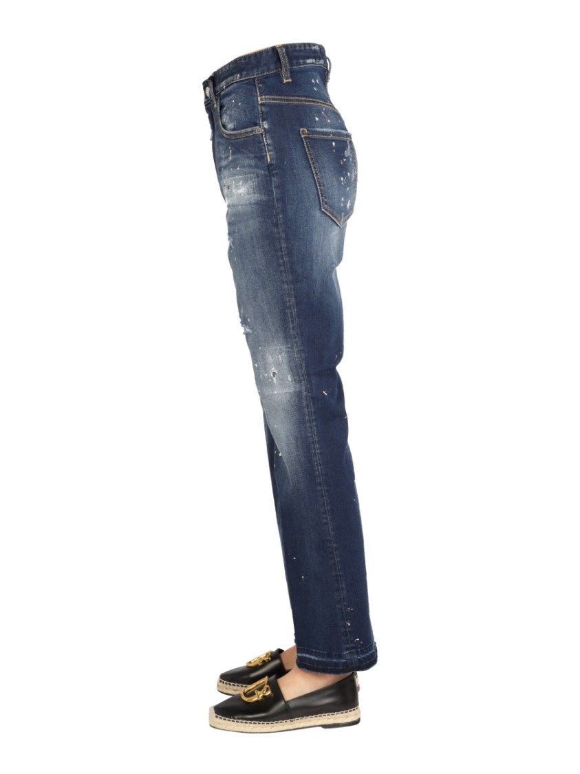 High-Waisted Wide-Leg Denim Jeans