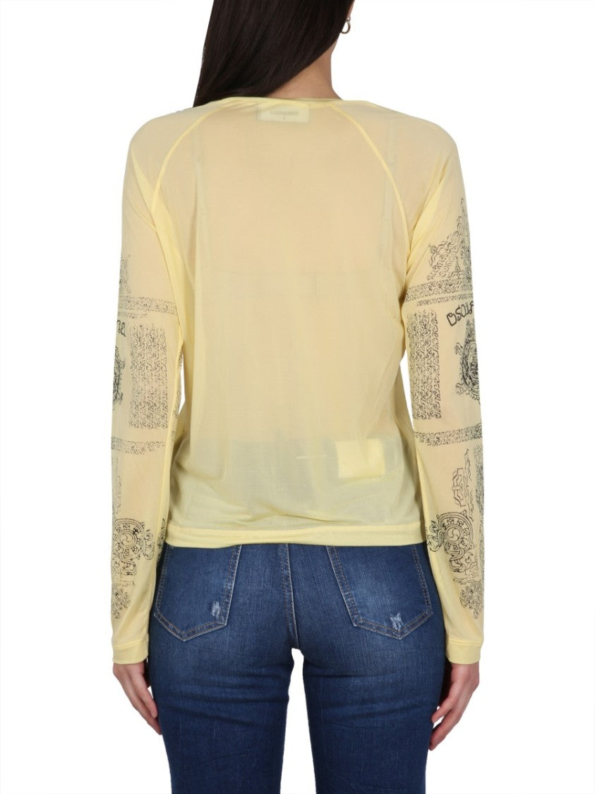 Semi-Sheer Long-Sleeved T-Shirt