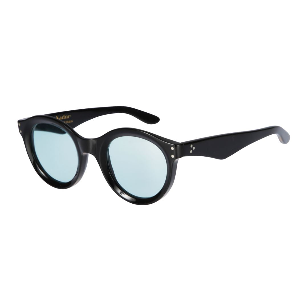 Thick Glossy Black Sunglasses with Rounded Lenses