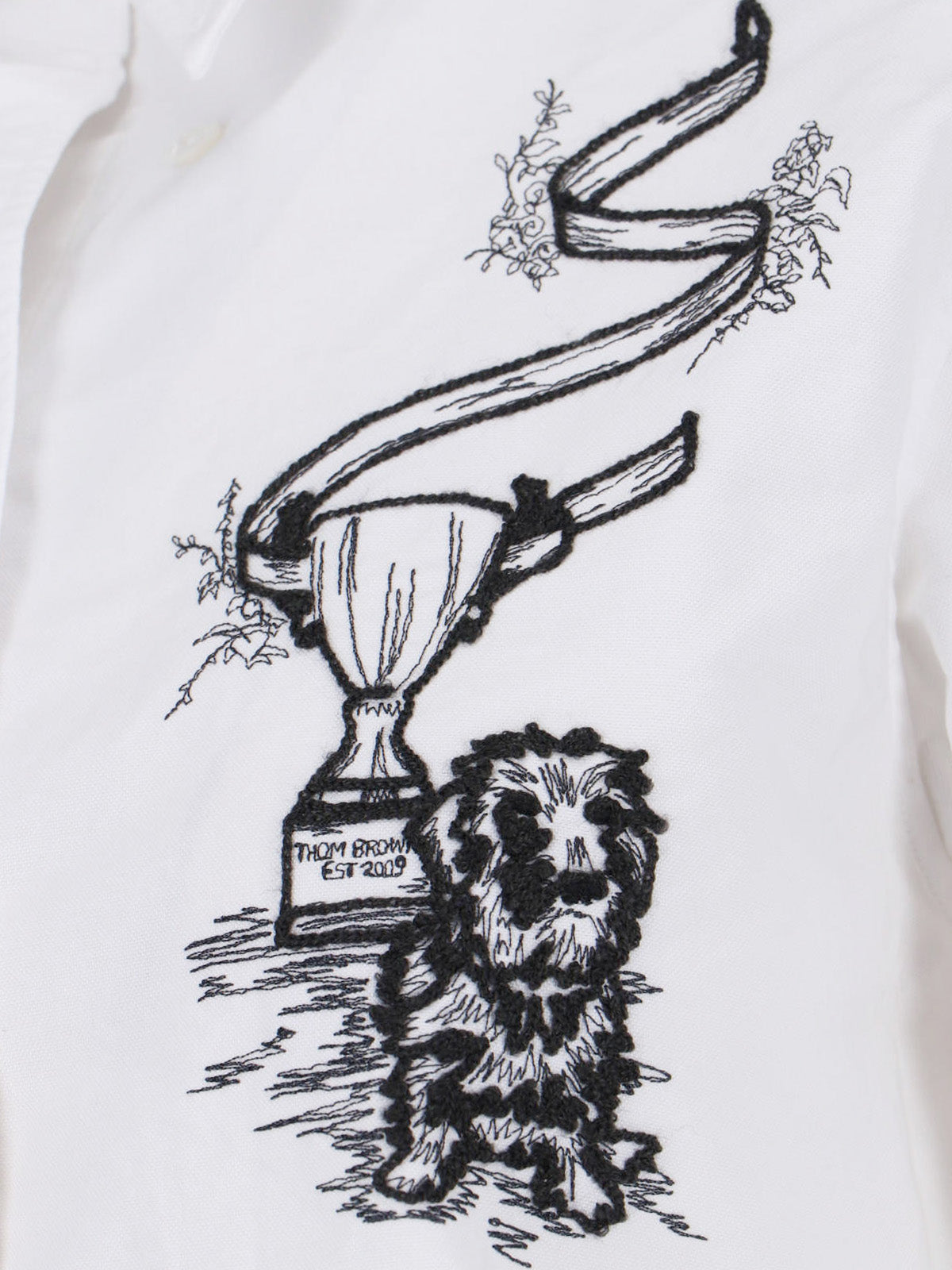 White Hector Trophy Embroidered Cotton Shirt