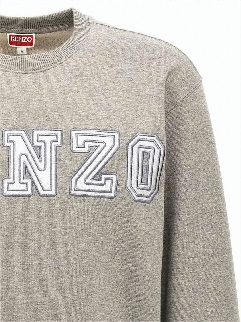Heather Grey Long-Sleeve Sweatshirt With Varsity Design