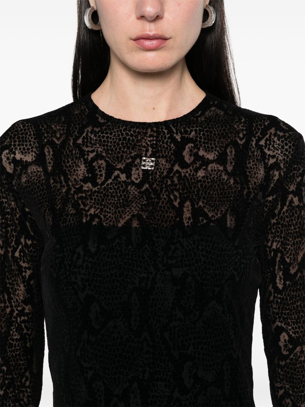 Sheer Lace Mini Dress