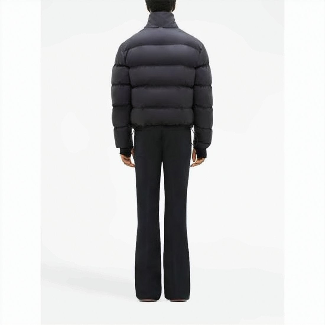 Quilted Down Coat with High Collar