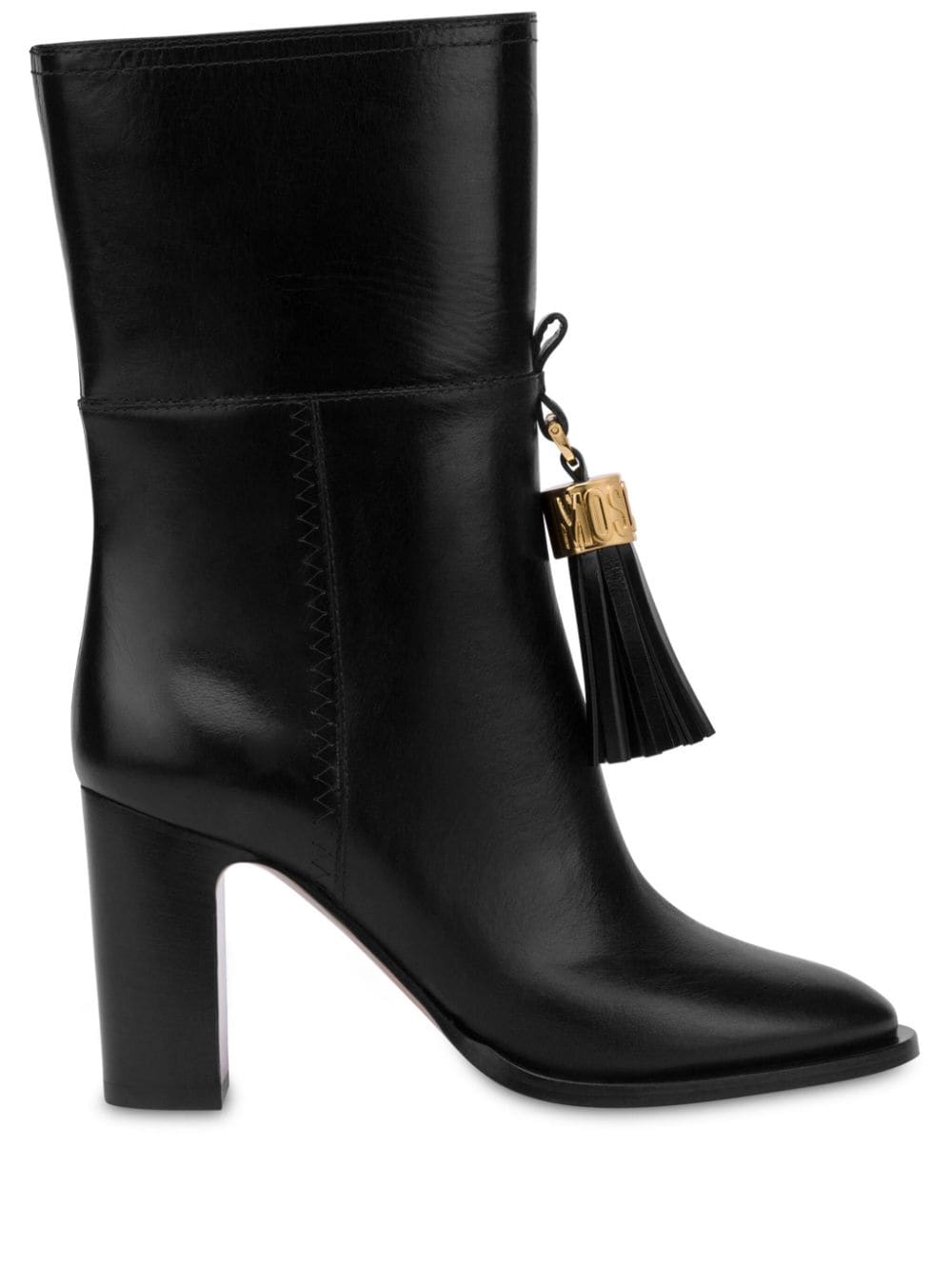 Ankle-Length Black Calf Leather Boots