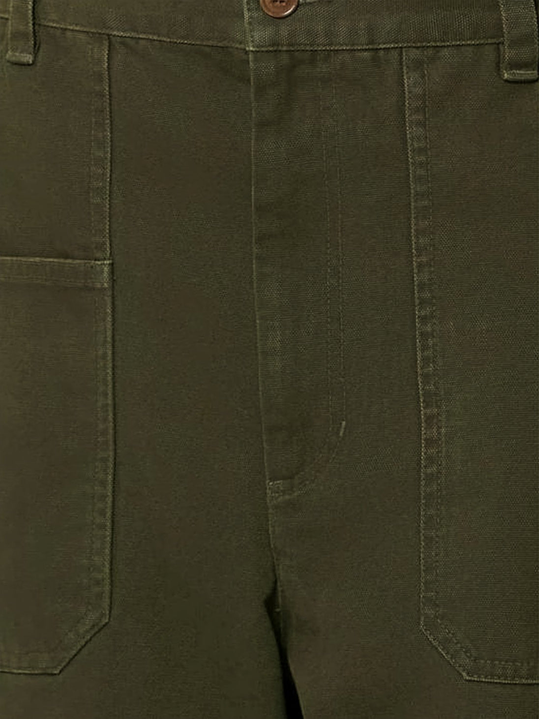 Beige Straight Cut Cotton Patch Pocket Shorts