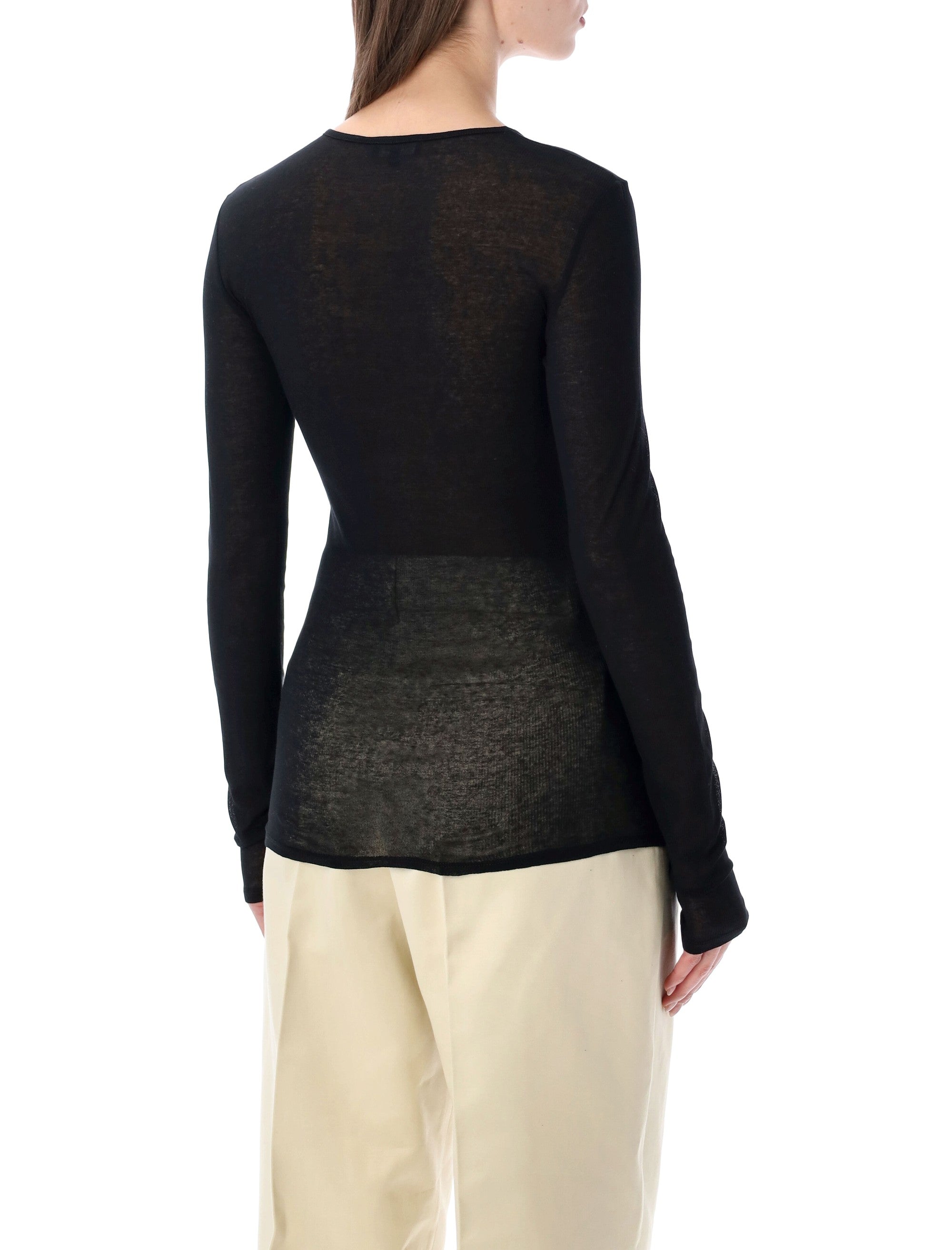 Isabella Long-Sleeve Sheer Cotton Top