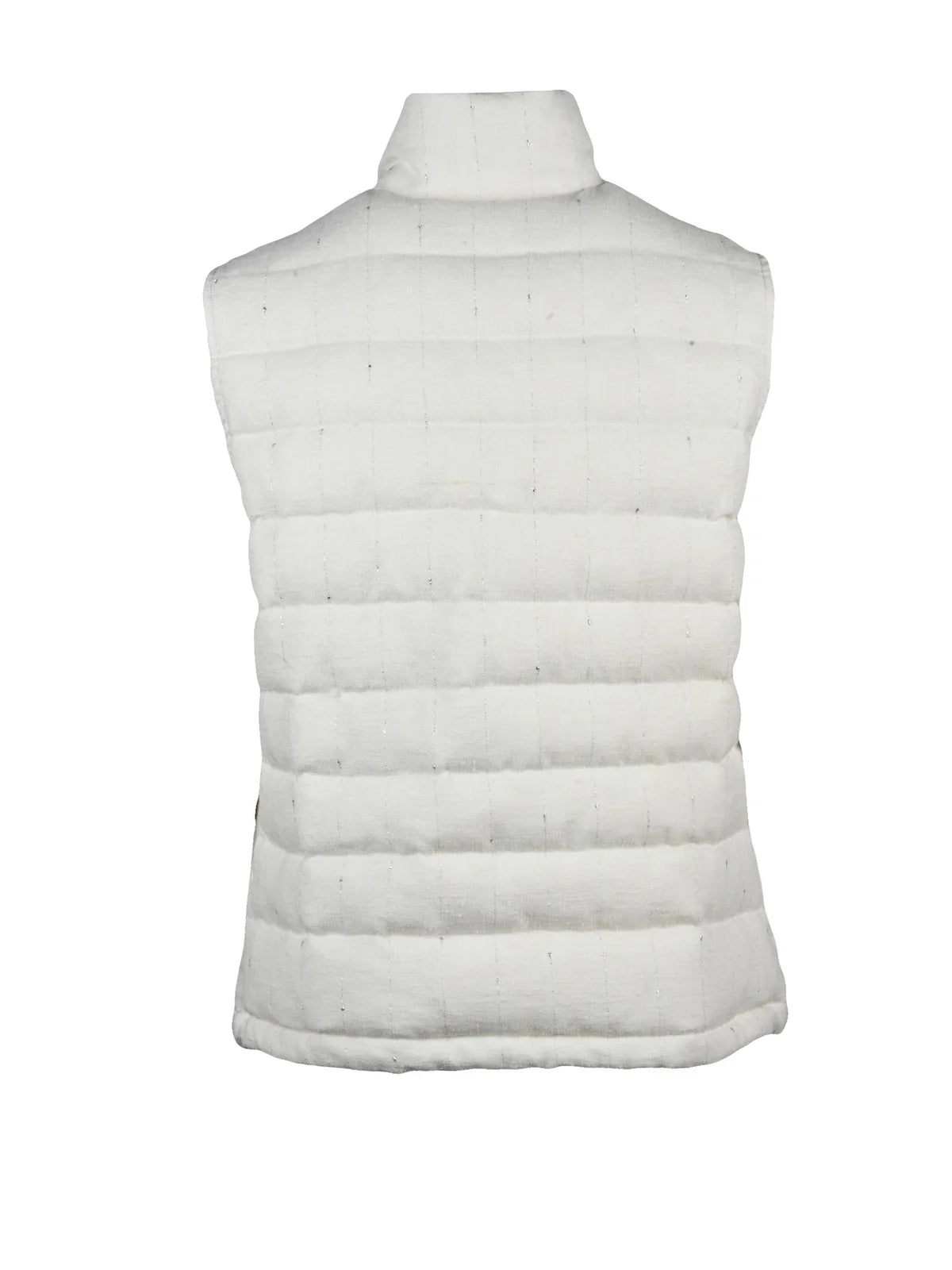 White Centogrammi Linen Wool Polyamide Vest