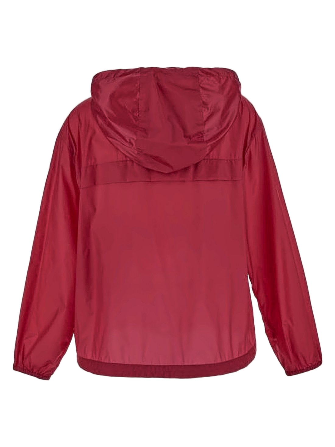 Lightweight Red Hooded Jacket with Front Zipper