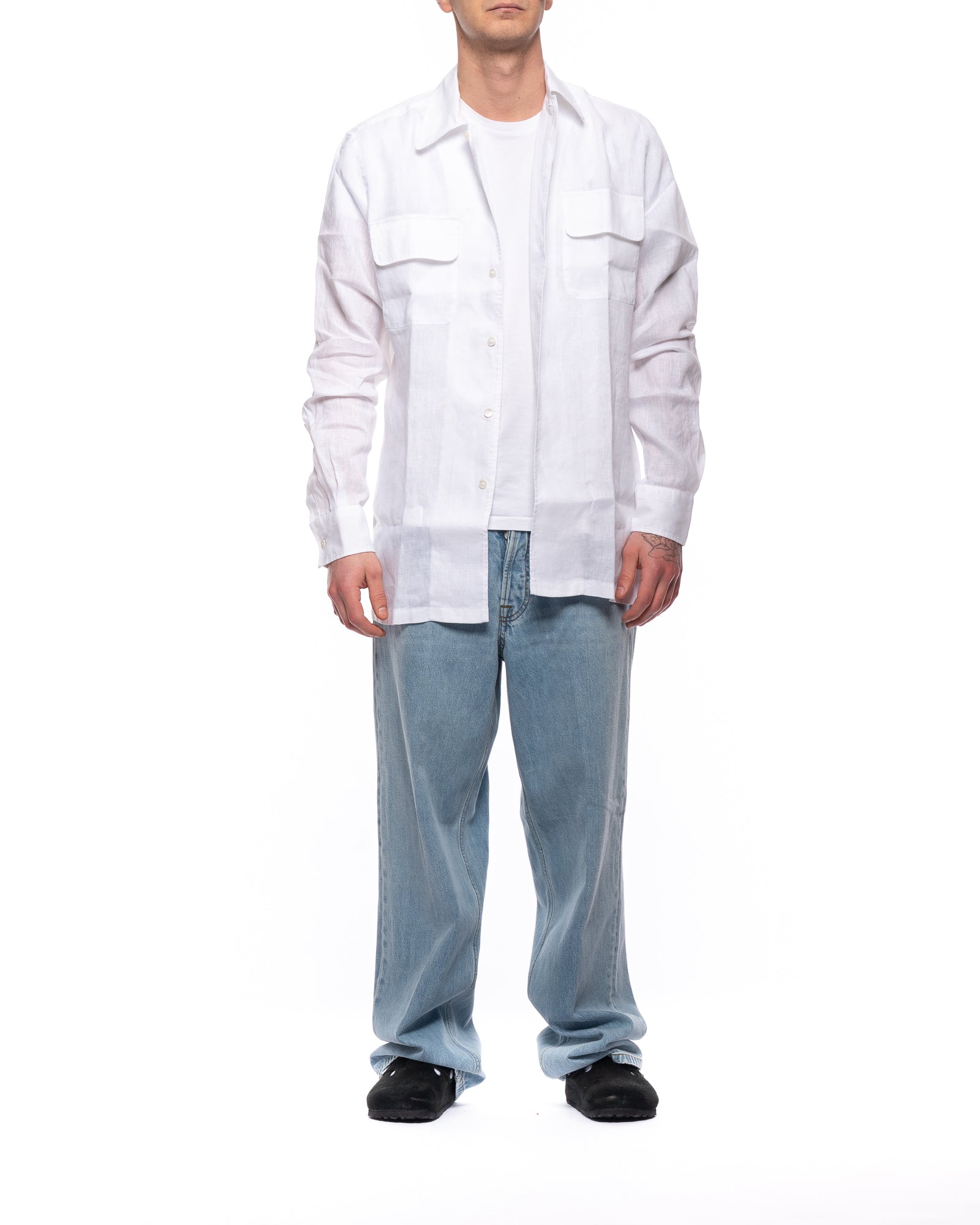 Classic Linen Shirt With French Collar