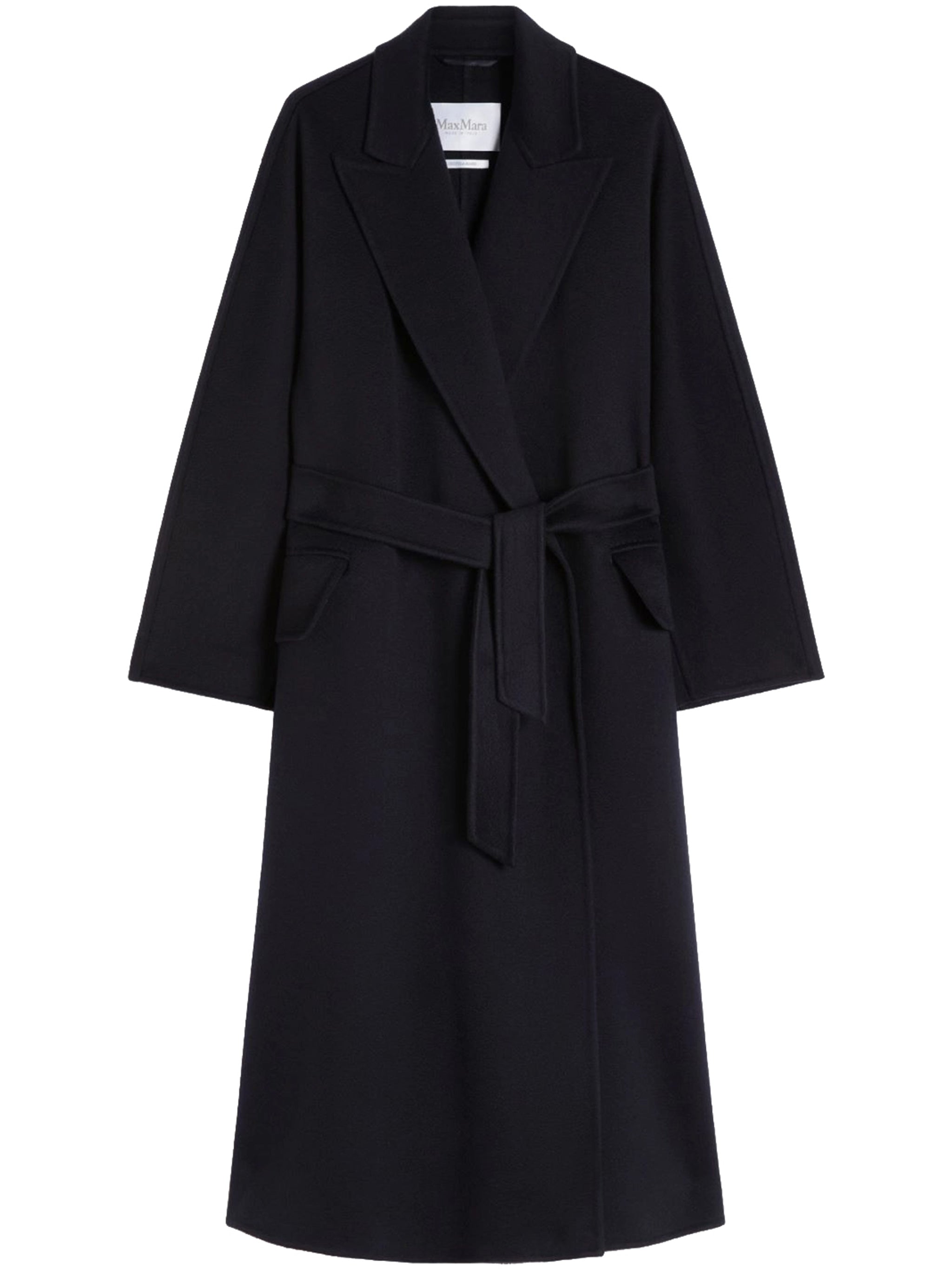 Black Mxmcesto Mid-Length Belted Wool Coat