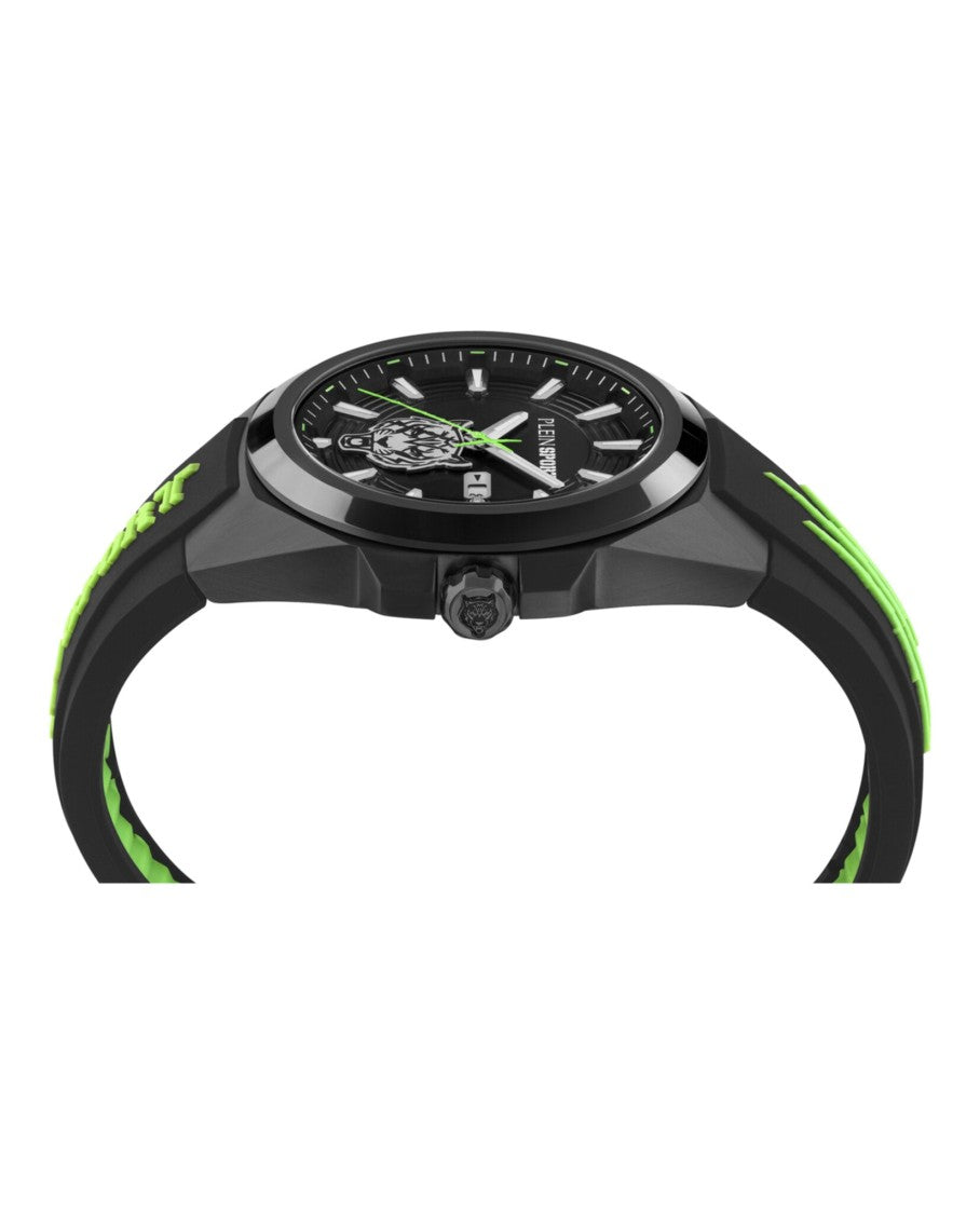 47Mm Black Enamel Dial Silicone Watch