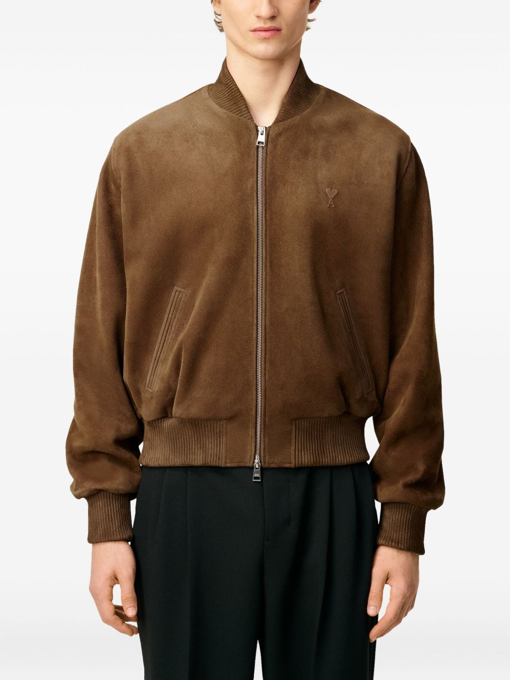 Suede-like Brown Casual Jacket