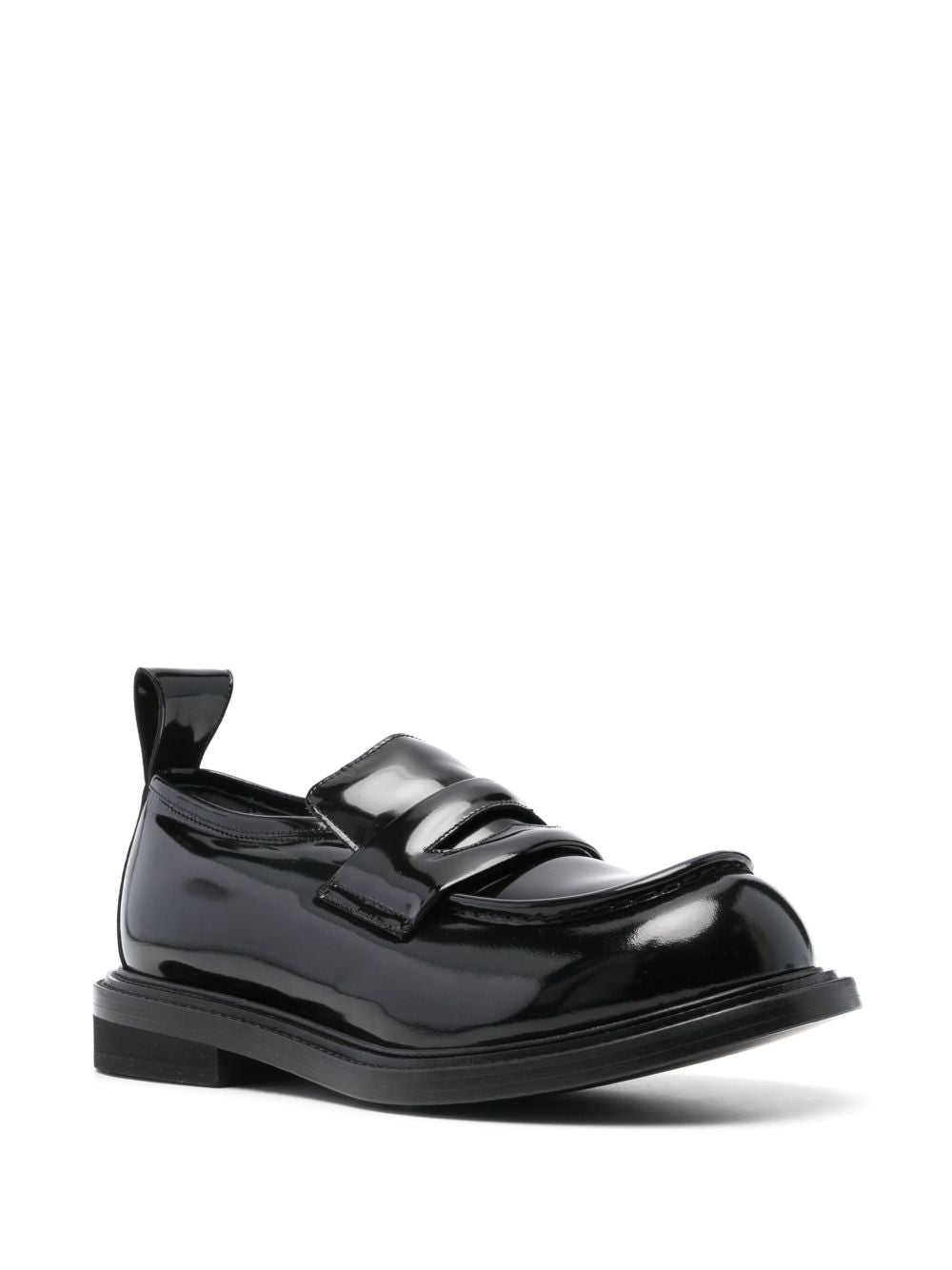 Glossy Black Flat Shoes