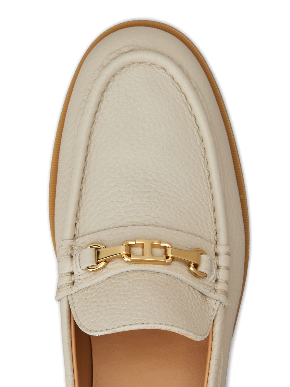 Textured Ecru Slip-On Flats