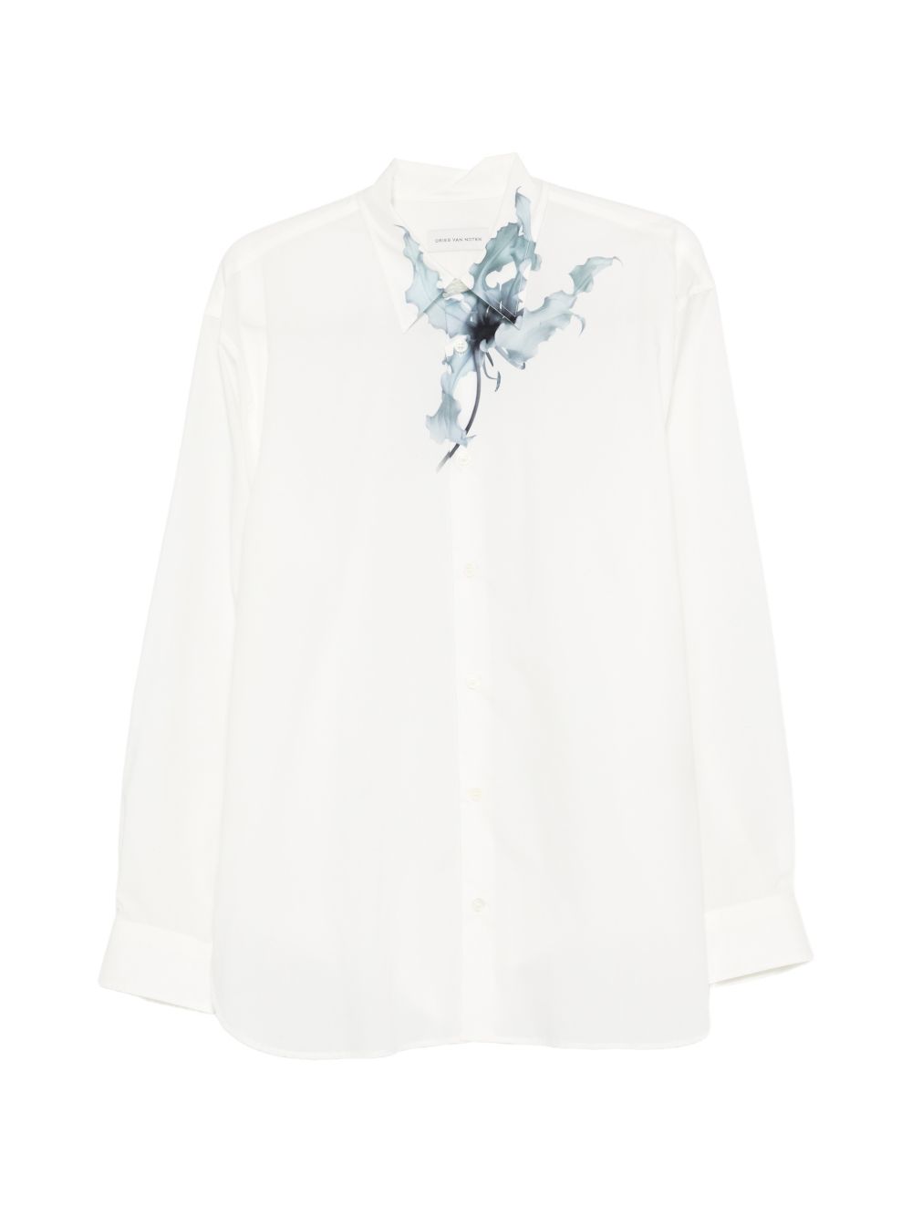 White Floral Print Shirt
