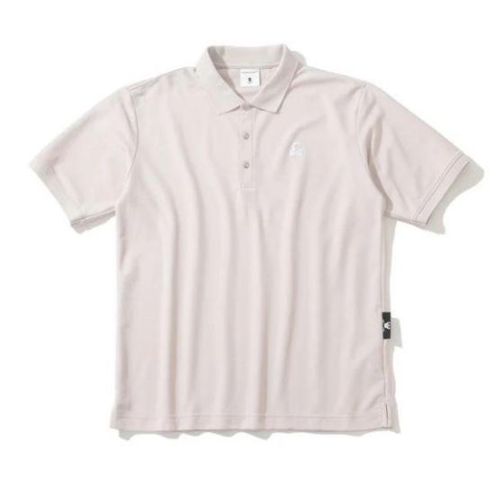 Short-Sleeved Polo Shirt with Classic Collar and Subtle Sheen