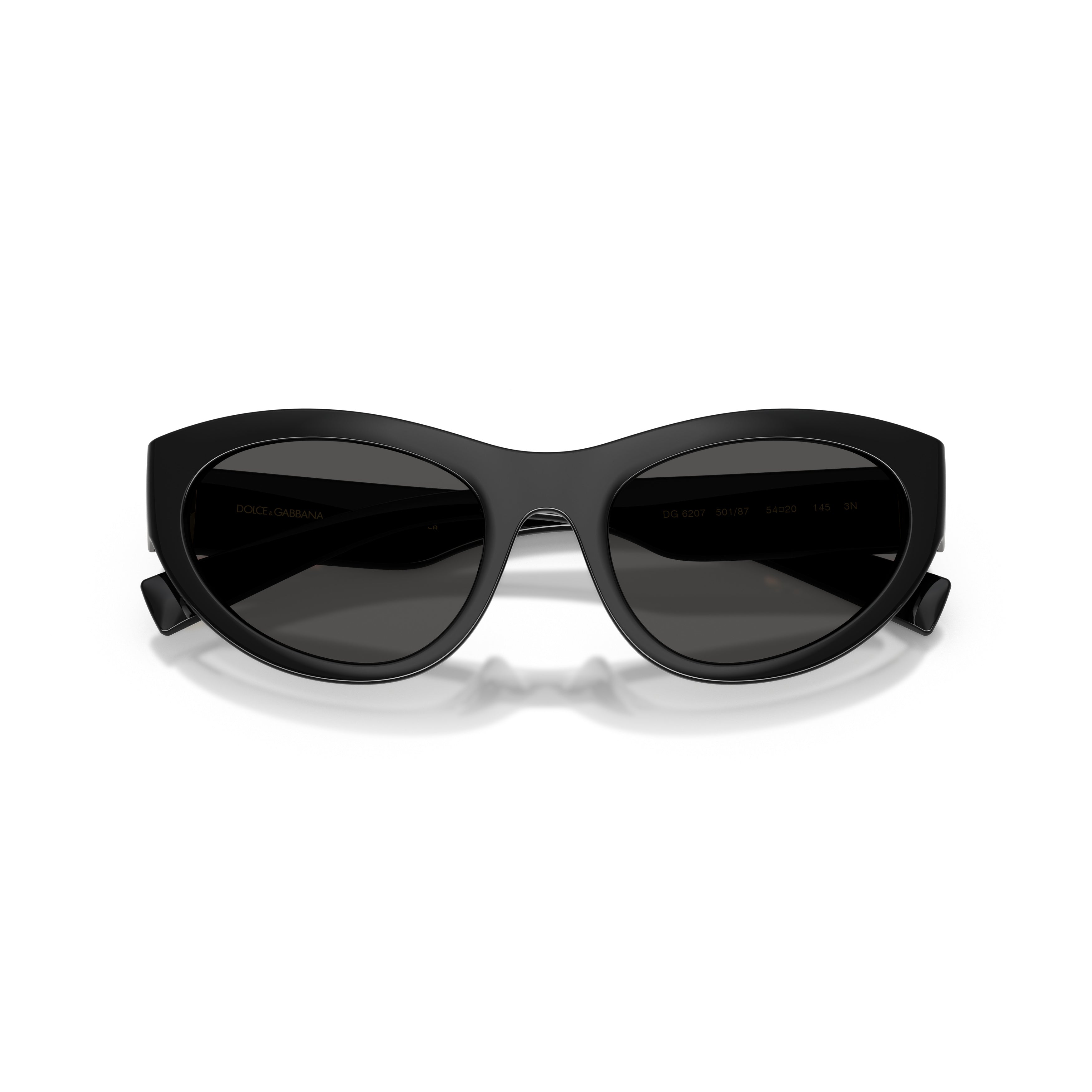 0dg6207 Cat-Eye Sunglasses with Glossy Black Frames