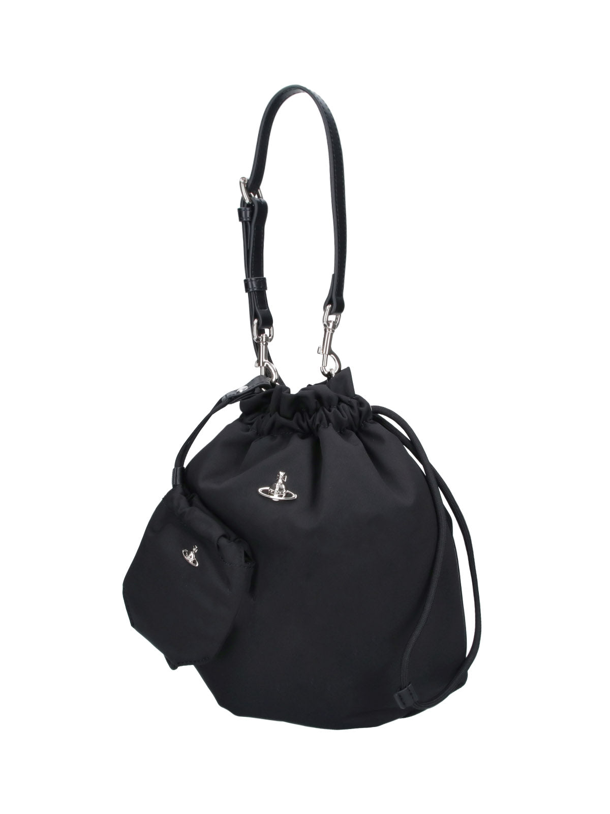 Black Orb Drawstring Fabric Pouch