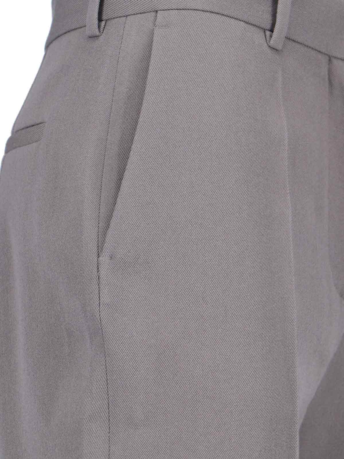 Tailored Grey Wool Straight-Leg Trousers