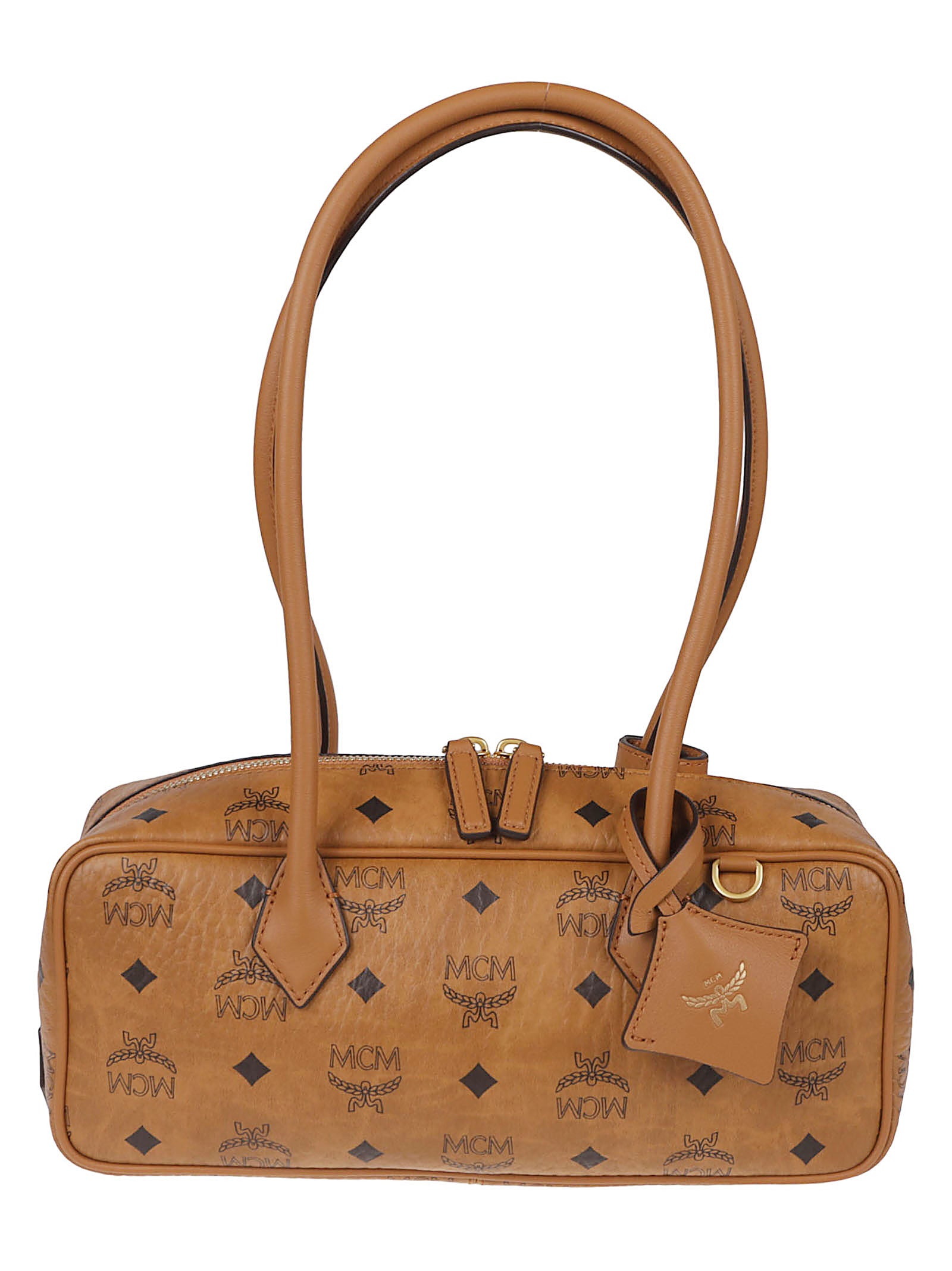 Rectangular Handbag with All-Over Logo Print