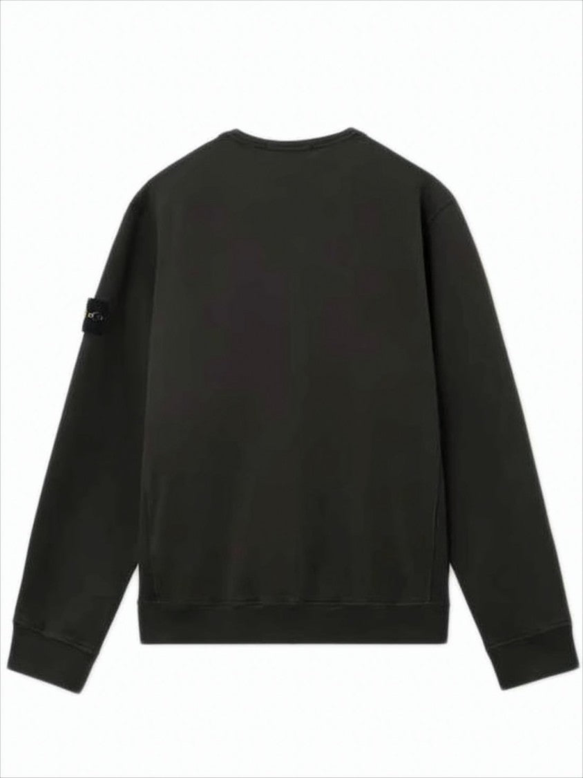 Long-Sleeve Black Sweatshirt with Design and Patch Logo