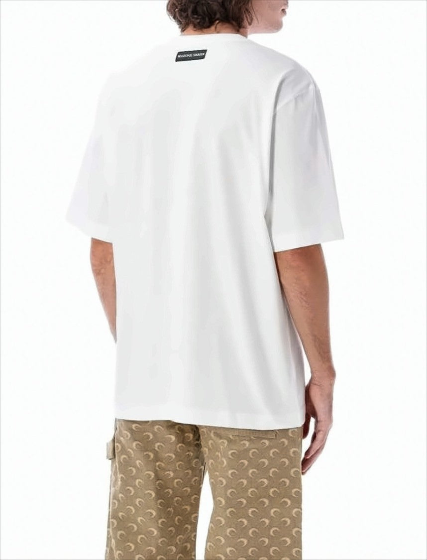 Plain White Short-Sleeved T-Shirt with Minimalist Logo