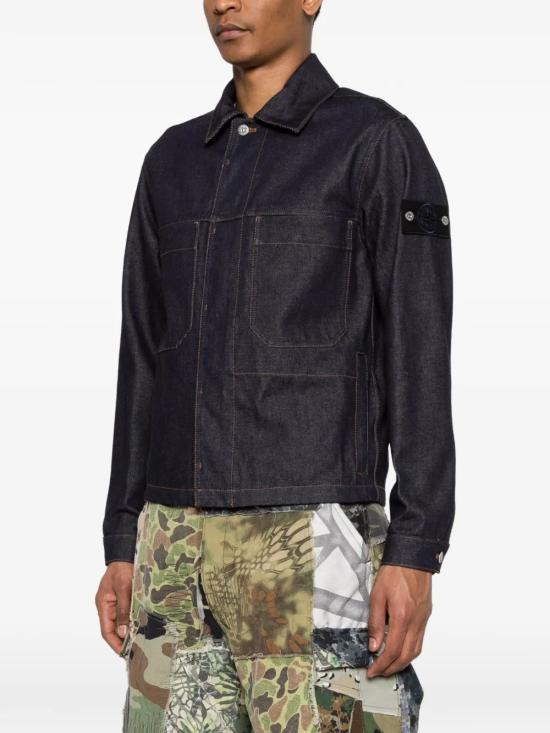 Dark Denim Coach Jacket With Distinctive Patch