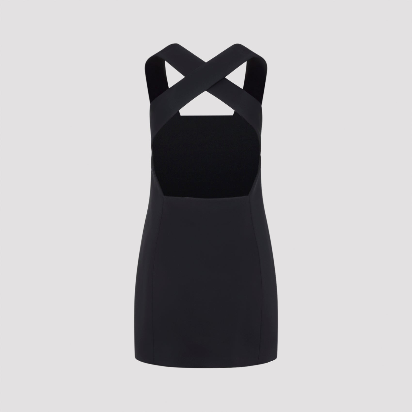 Mini Black Dress With Crossback Straps And Fitted Silhouette