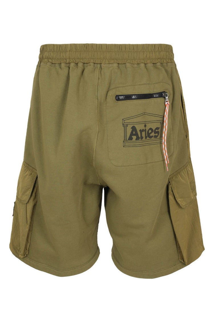 Olive Green Nylon Hybrid Sweashort