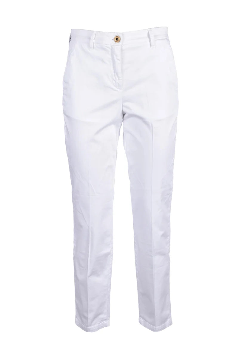 Cotton Stretch Trousers - White