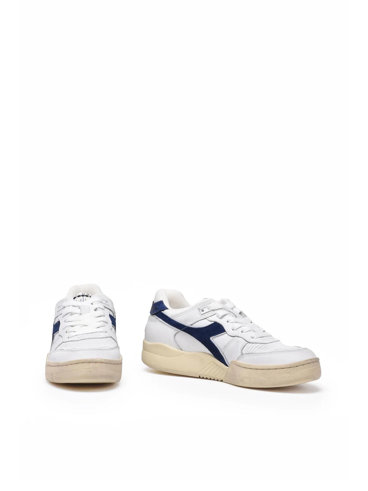 White Blue Leather B.560 Sneakers