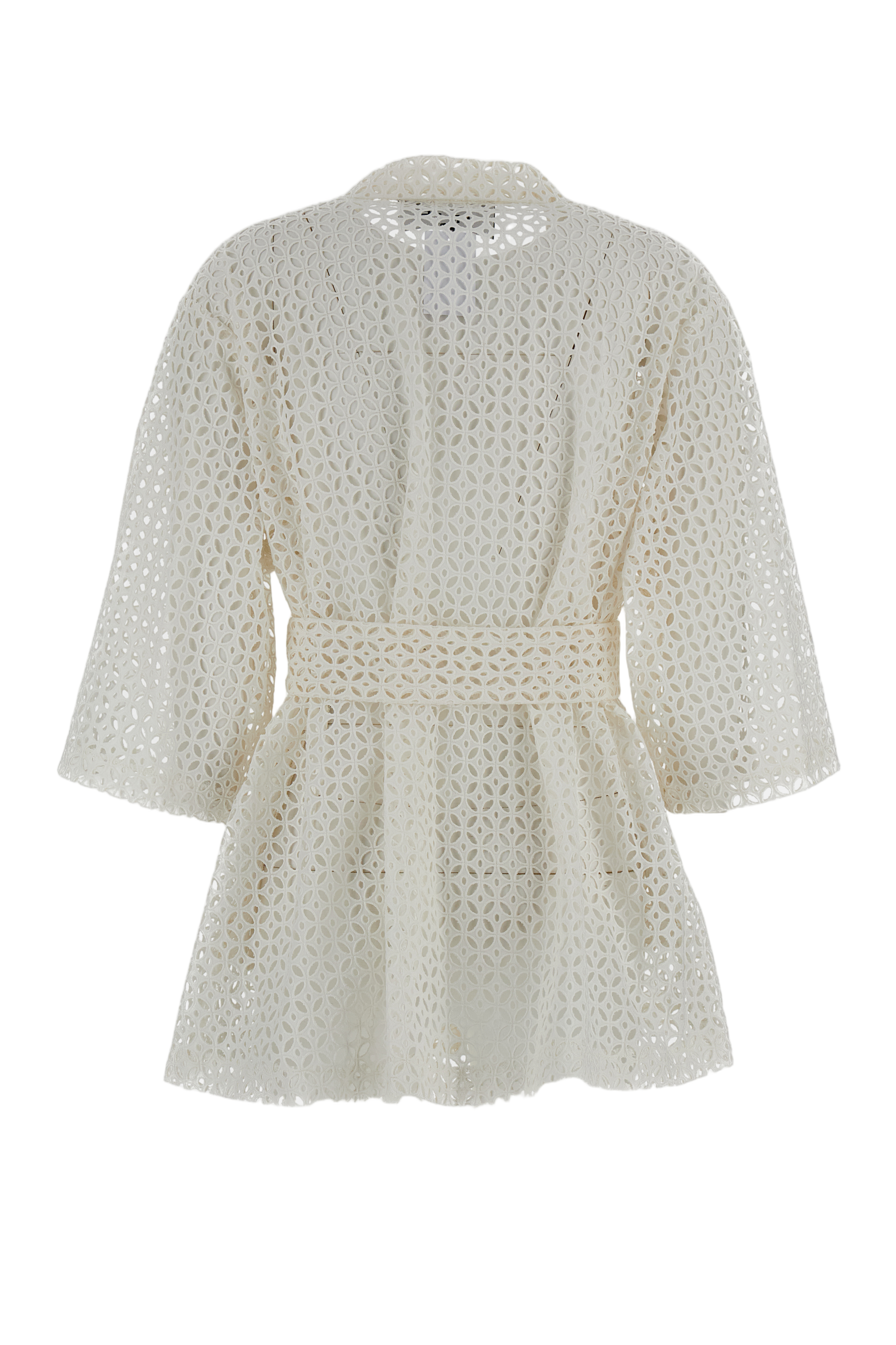 Structured White Jacket with Front Zipper Closure