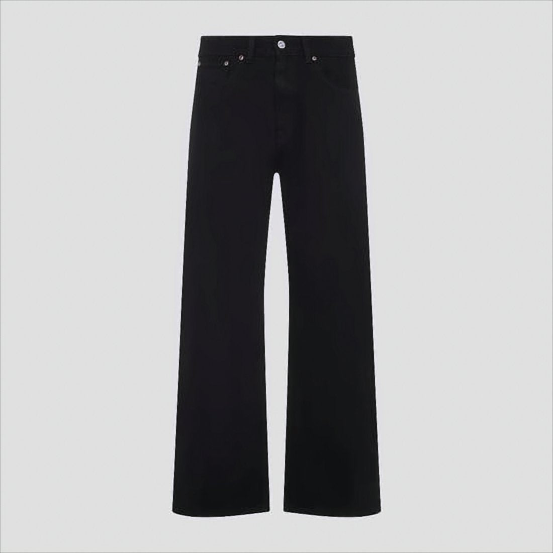 Straight-Leg Black Denim Pants