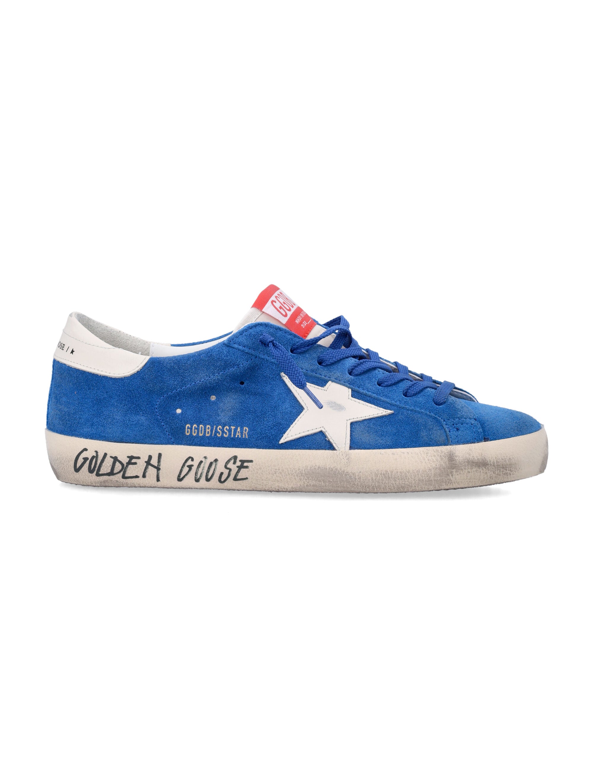 Distressed Blue Suede Low-Top Sneakers with Contrasting Elements
