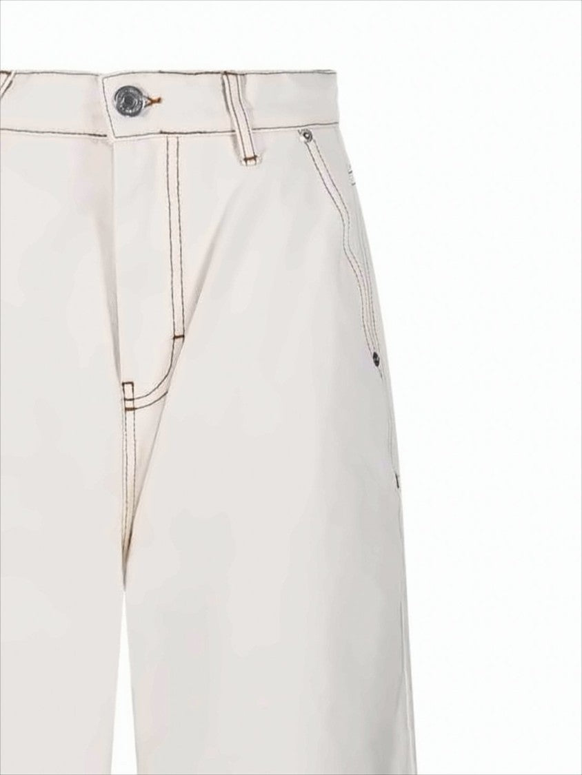 High-Waisted Straight-Leg Pants with Belt Loops