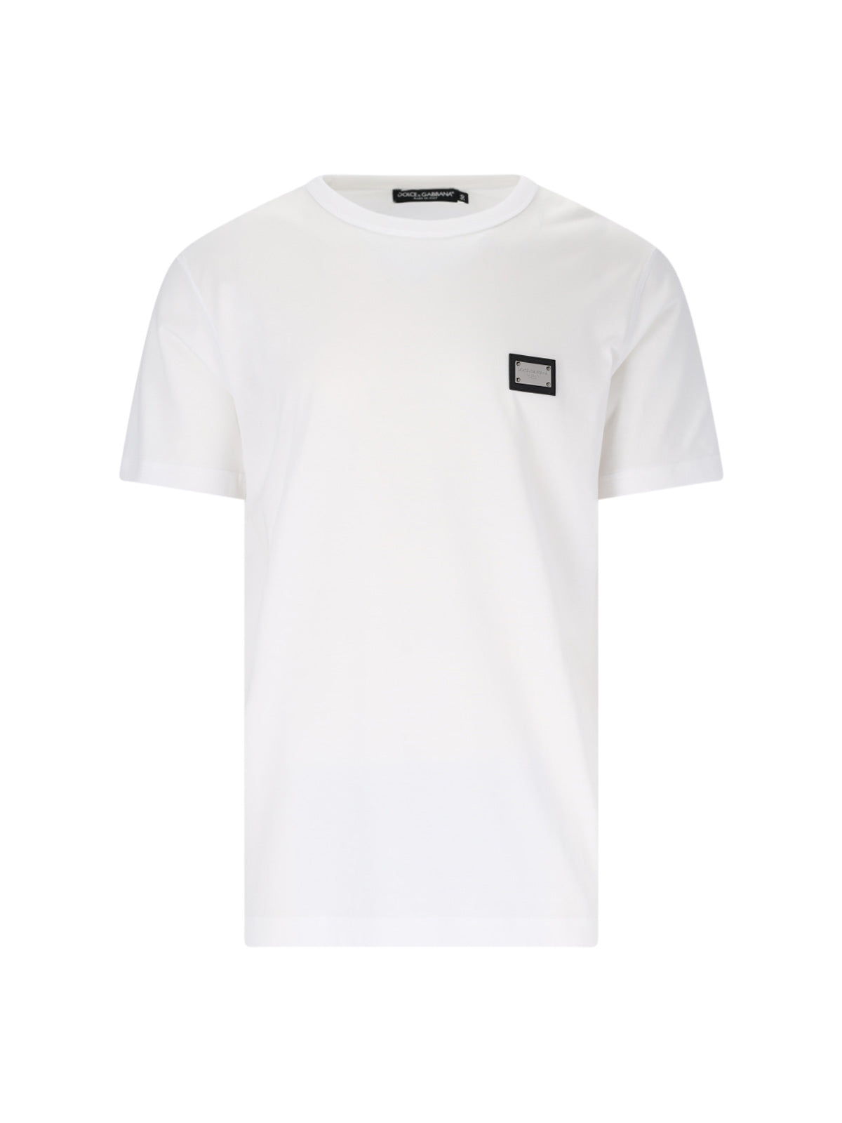 Short-Sleeve Cotton Jersey T-Shirt with Metal Plaque