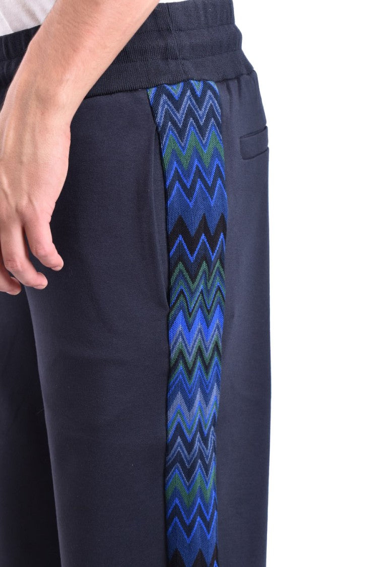 Sky Blue Trousers With Zigzag Pattern