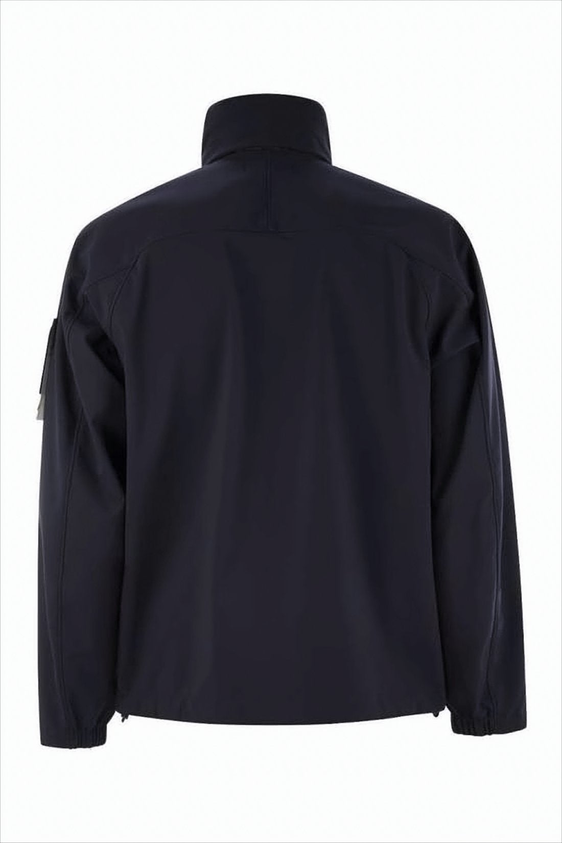 Minimalist Black Casual Jacket with High Collar