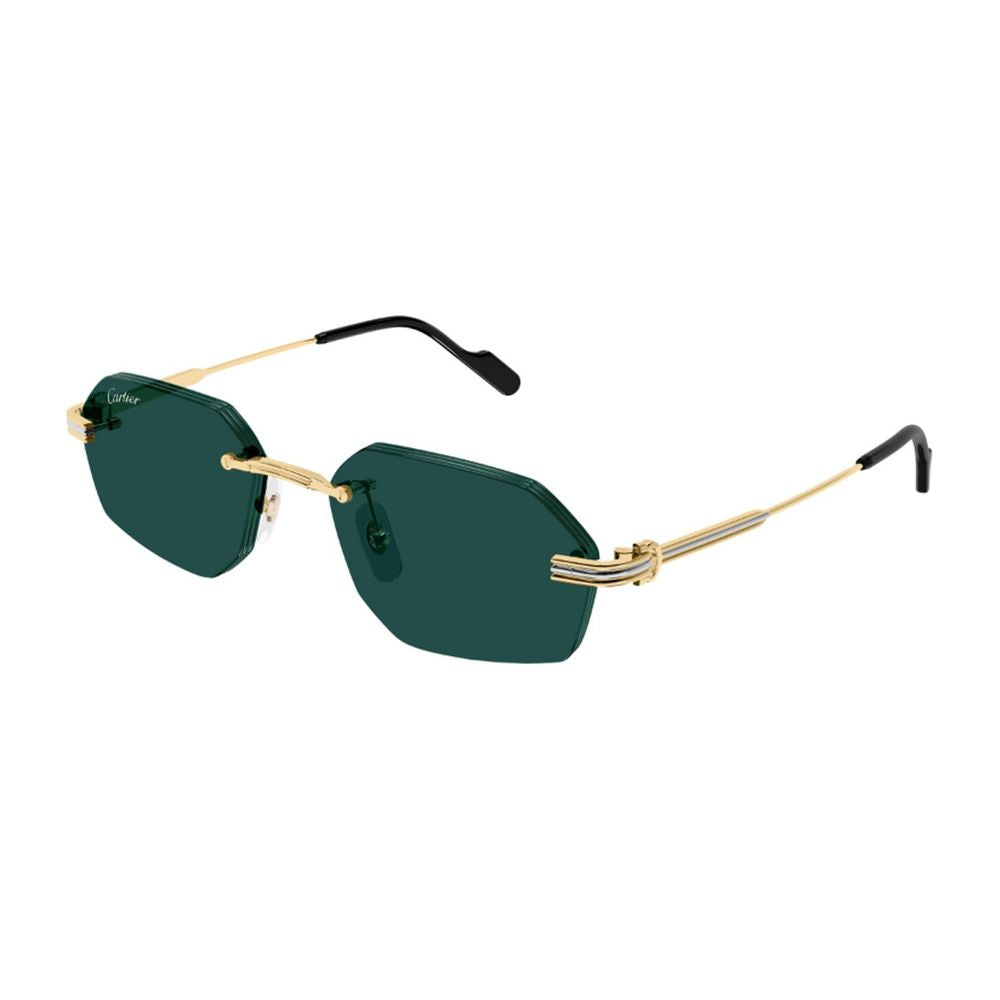 Rimless Geometric Sunglasses With Gold-Tone Metal Frame