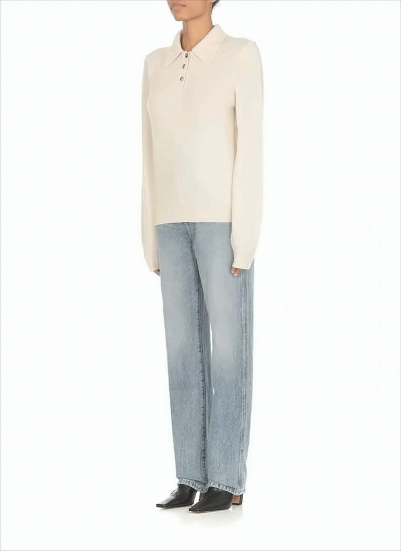 High-Waisted Light Blue Denim Pants With Vintage Appeal