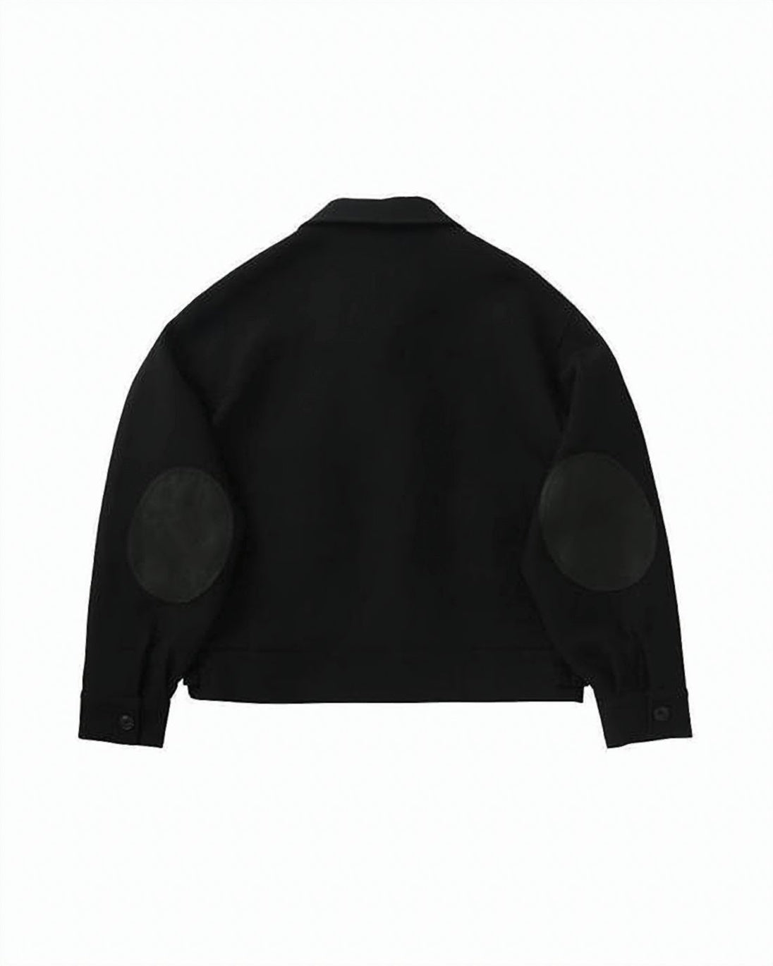 Black Wool Linen Elbow Patch Jacket