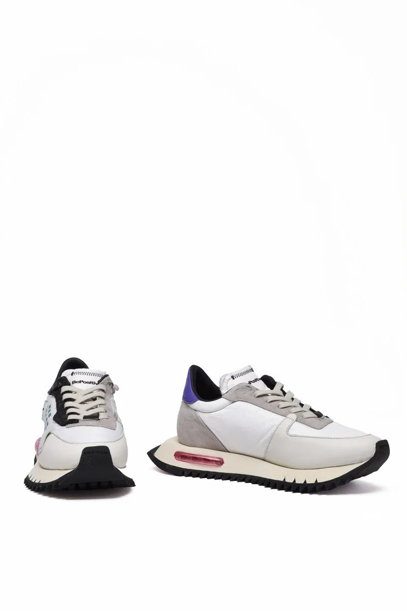 Leather/Polyester Sneakers - White