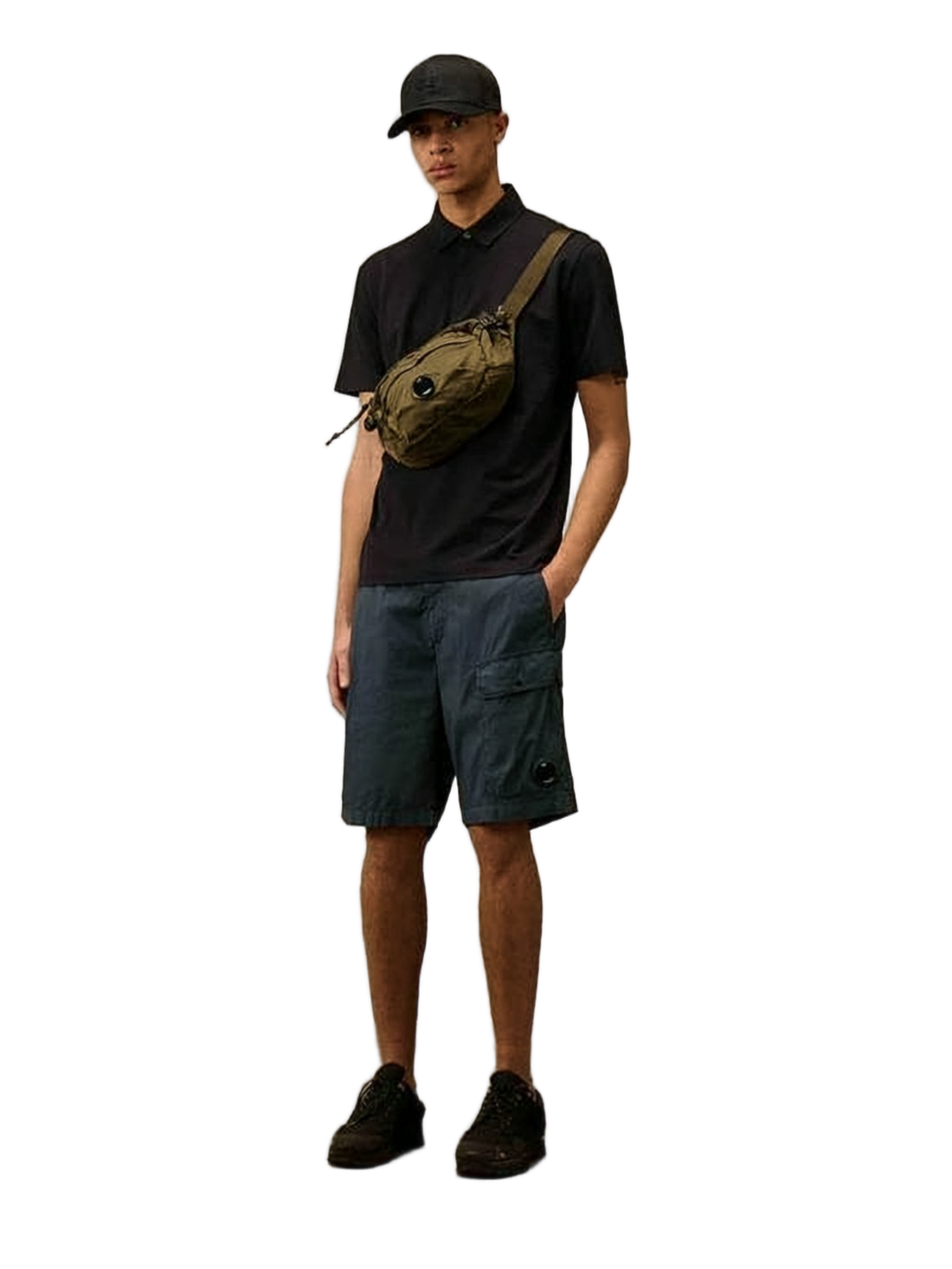 Mid-Thigh Tailored Shorts with Cargo Pocket