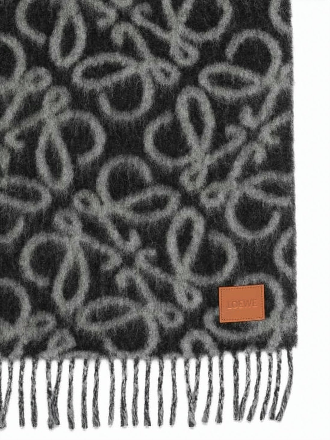 Abstract Loop Pattern Scarf Crafted in Alpaca