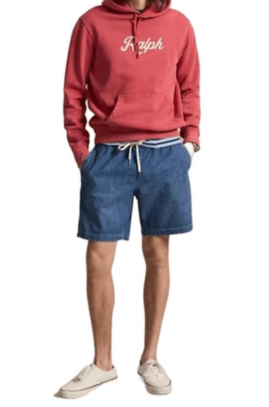 Medium Blue Denim Shorts With Relaxed Fit
