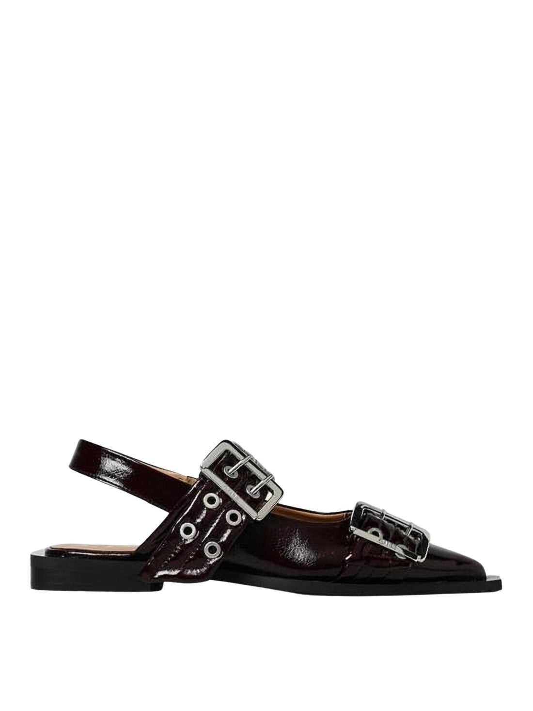Pointed-Toe Slingback Pumps with Silver-Tone Hardware