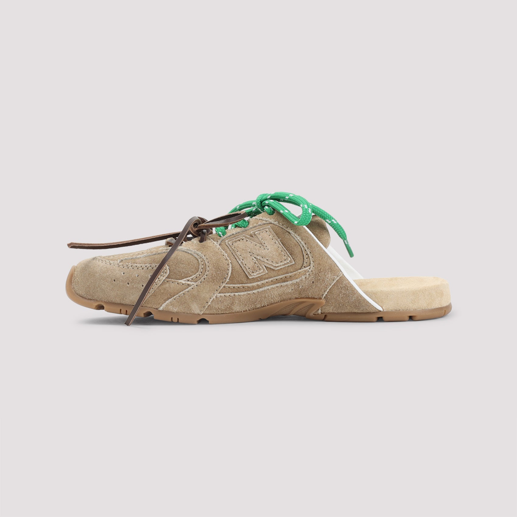 Slip-On Sneakers in Leather with Decorative Laces